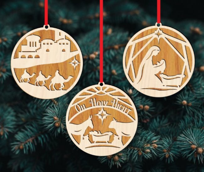 Nativity Ornament E0020446 file cdr and dxf free vector download for laser cut