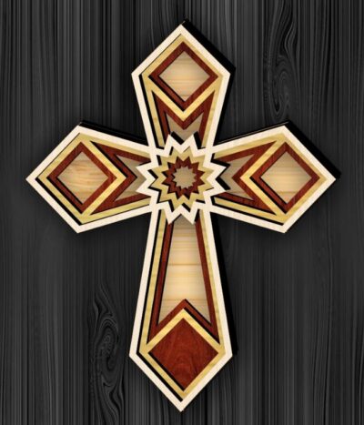 Cross layered E0020516 file cdr and dxf free vector download for laser cut