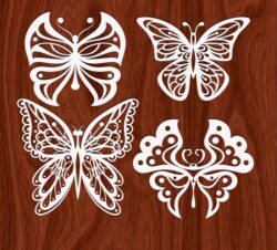 Beautiful Butterflies Monochrome Style for Tattoo TH00000021 file cdr and dxf free vector download for Laser cut