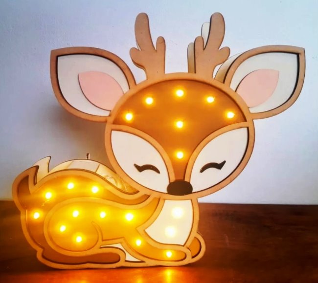 Deer lamp E0020539 file cdr and dxf free vector download for laser cut