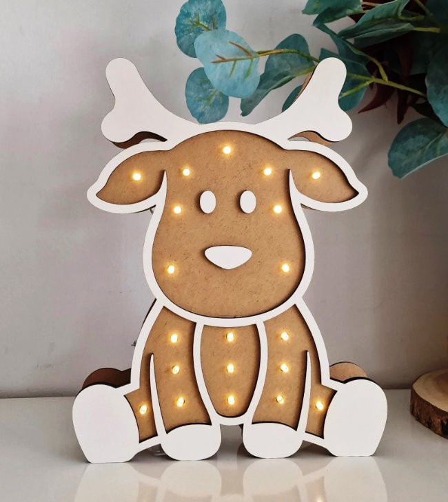 Deer lamp E0020564 file cdr and dxf free vector download for laser cut