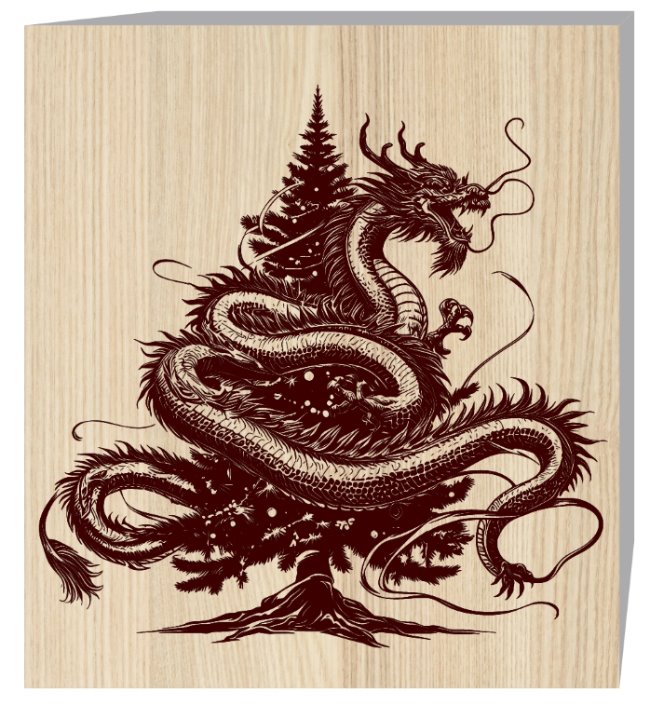 Dragon with Christmas tree E0020506 file cdr and dxf free vector download for laser engraving machine