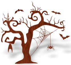 Halloween spider tree E0004603 file cdr and dxf free vector download for laser engraving machine
