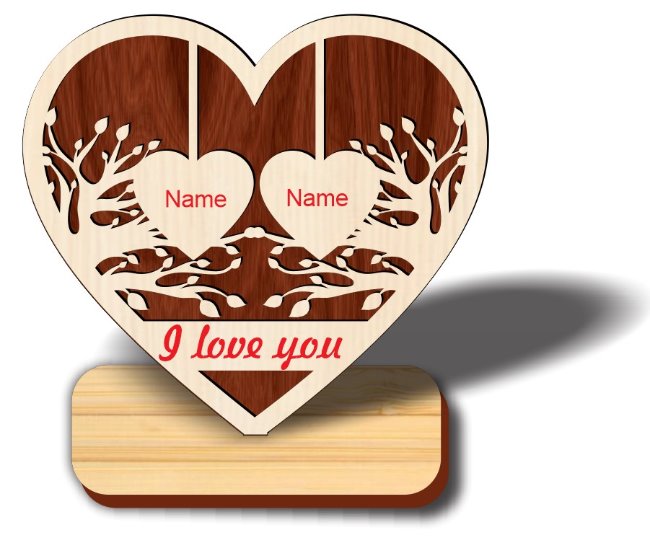 Heart stand E0020600 file cdr and dxf free vector download for laser cut