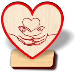 Heart stand E0020607 file cdr and dxf free vector download for Laser cut
