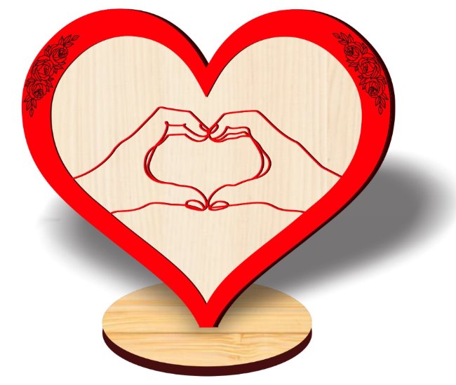 Heart stand E0020634 file cdr and dxf free vector download for laser cut