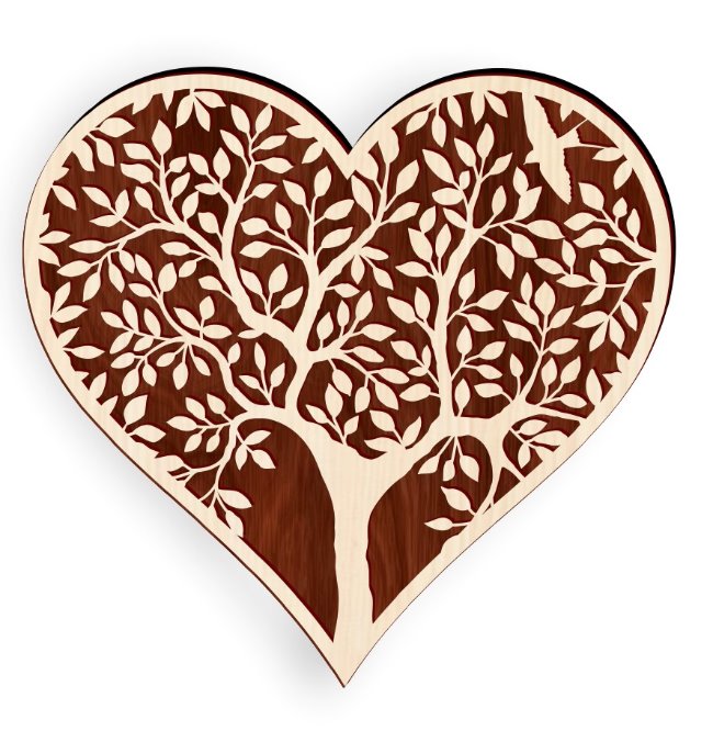 Heart tree E0020605 file cdr and dxf free vector download for Laser cut