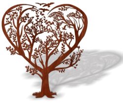 Heart tree E0020616 file cdr and dxf free vector download for Laser cut
