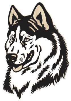 Husky Dog TH00000008 file cdr and dxf free vector download for laser engraving machine