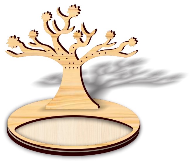 Jewelry stand E0020590 file cdr and dxf free vector download for laser cut