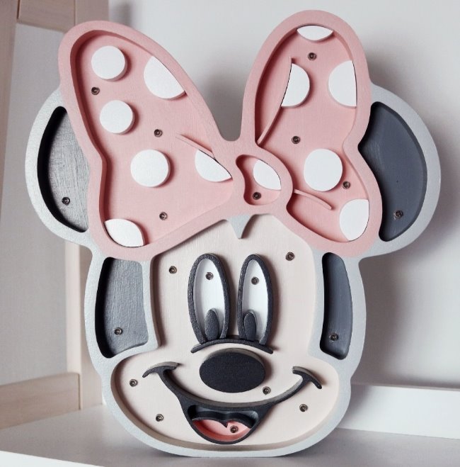 Minnie mouse lamp E0020566 file cdr and dxf free vector download for laser cut