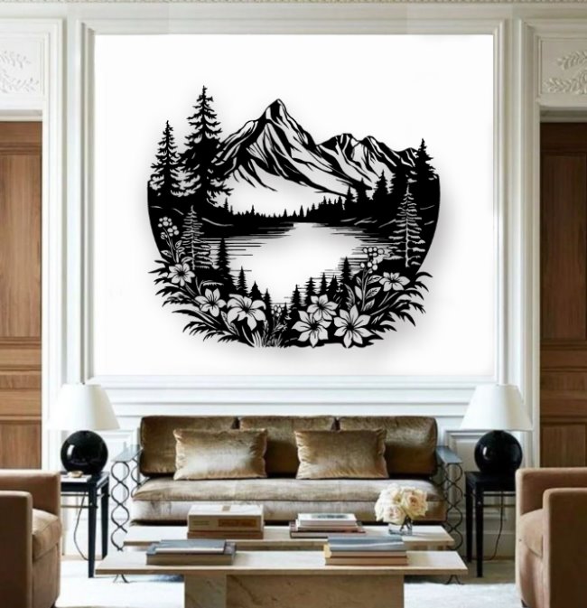 Mountain E0020552 file cdr and dxf free vector download for laser cut plasma
