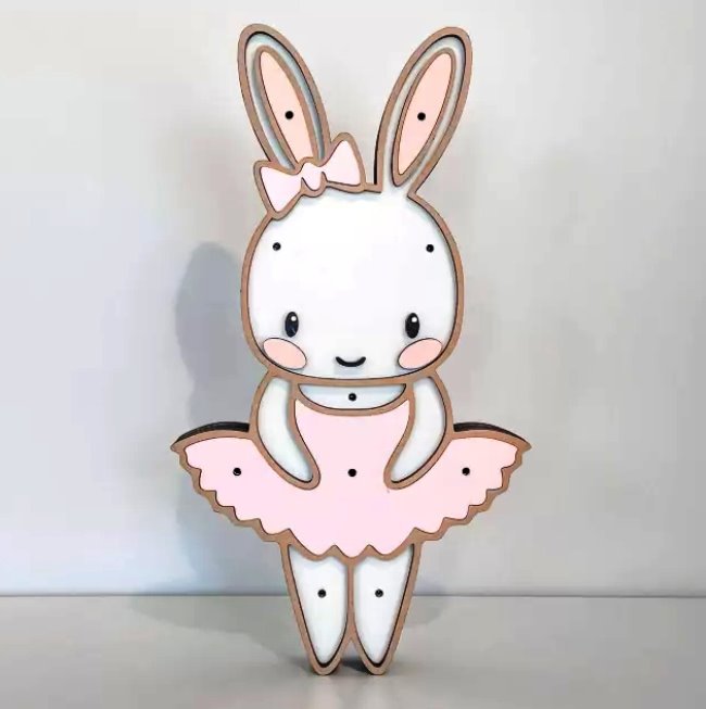 Rabbit lamp E0020562 file cdr and dxf free vector download for laser cut