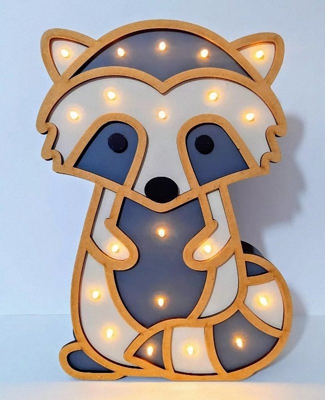 Racoon lamp E0020537 file cdr and dxf free vector download for laser cut