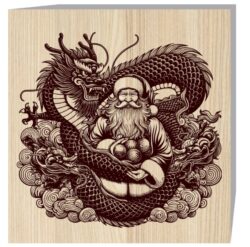 Santa Claus with dragon E0020503 file cdr and dxf free vector download for laser engraving machine