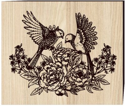 Detailed birds and flowers E0004601 file cdr and dxf free vector download for laser engraving machine