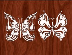 Tattoo Butterflies Free Vector TH00000024 file cdr and dxf free vector download for Laser cut