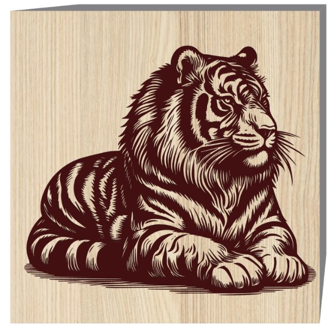 Tiger E0020553 file cdr and dxf free vector download for laser engraving machine