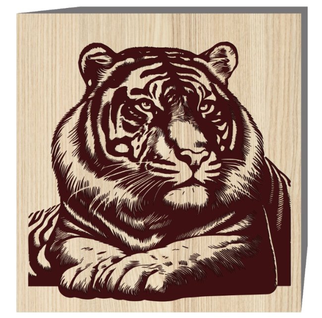 Tiger E0020624 file cdr and dxf free vector download for laser engraving machine