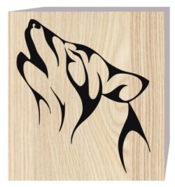 Tribal Wolf Howling E0004607 file cdr and dxf free vector download for laser engraving machine