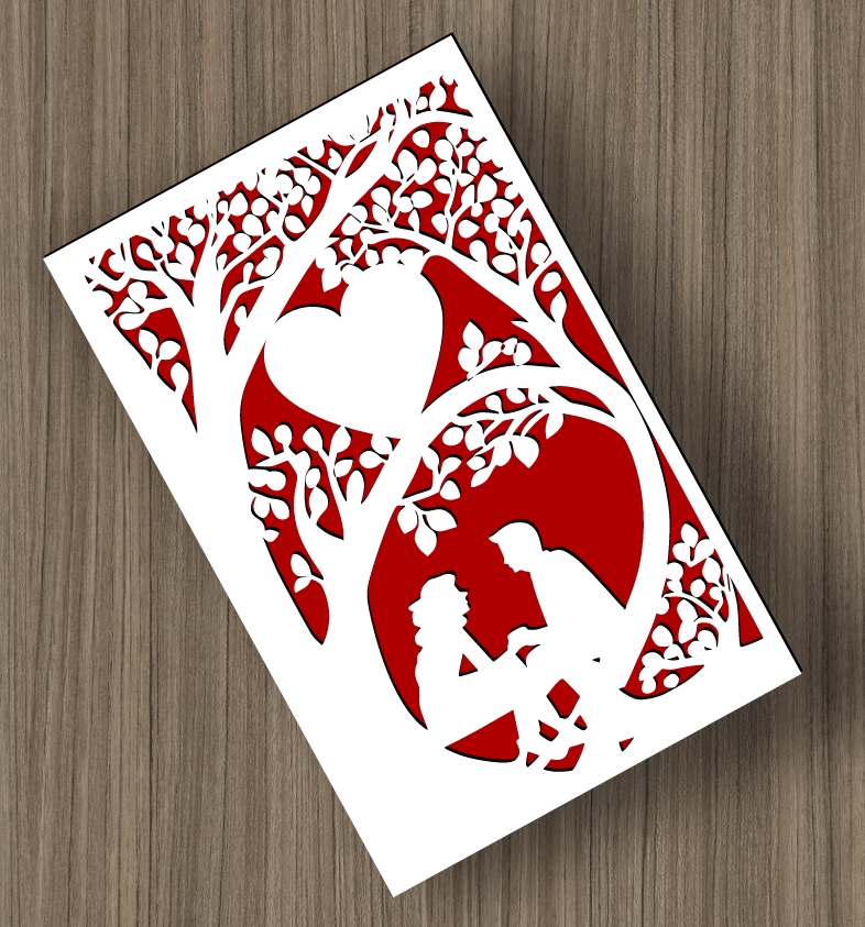 Valentine card E0020532 file cdr and dxf free vector download for laser cut
