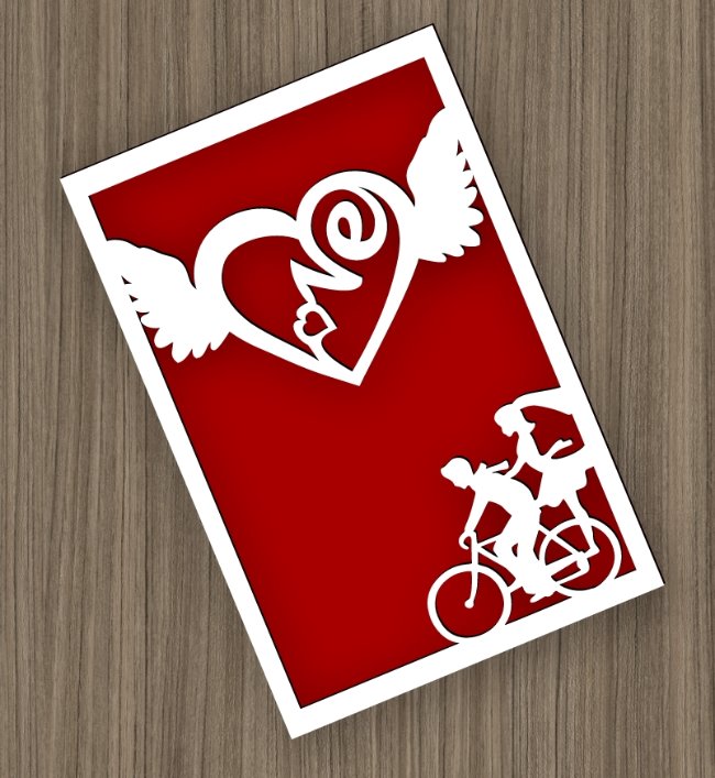 Valentine card E0020558 file cdr and dxf free vector download for laser cut