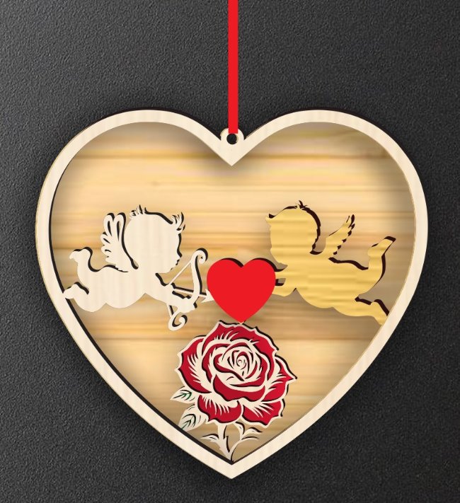 Valentine decor E0020635 file cdr and dxf free vector download for laser cut