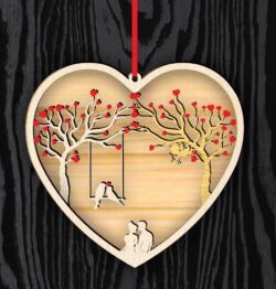 Valentine decor E0020636 file cdr and dxf free vector download for laser cut