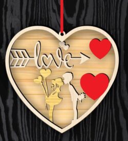 Valentine decor E0020637 file cdr and dxf free vector download for laser cut
