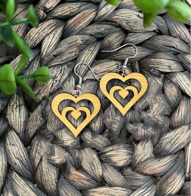 Valentine earring E0020610 file cdr and dxf free vector download for Laser cut