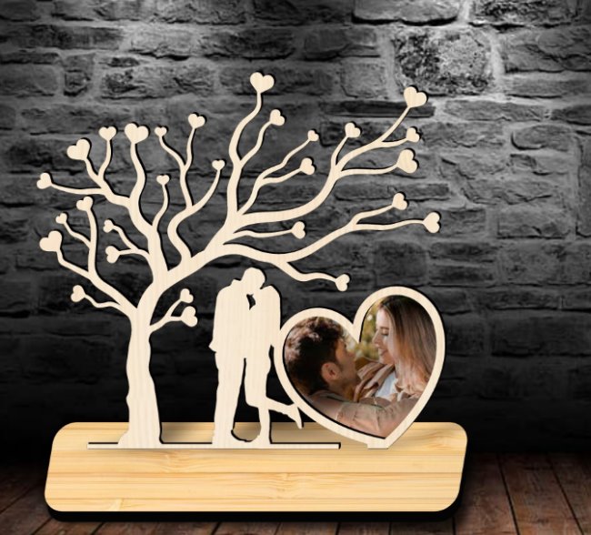 Valentine photo frame E0020530 file cdr and dxf free vector download for laser cut