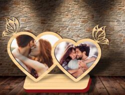 Valentine photo frame E0020571 file cdr and dxf free vector download for laser cut