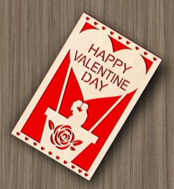 Valentines day card E0020617 file cdr and dxf free vector download for Laser cut
