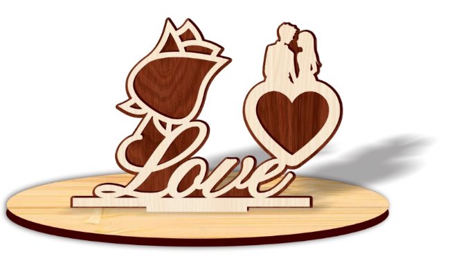 Valentine’s day decoration E0020601 file cdr and dxf free vector download for laser cut
