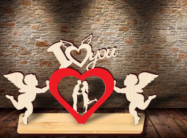 Valentine’s day decoration E0020609 file cdr and dxf free vector download for Laser cut