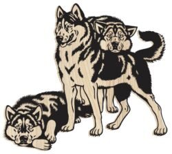 Siberian husky dogs F0001299 2617 file cdr and dxf free vector download for laser engraving machine