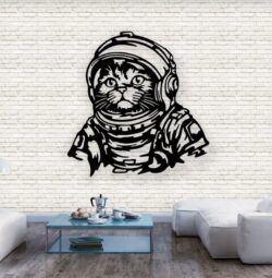 Astronaut cat E0020788 file cdr and dxf free vector download for laser cut plasma
