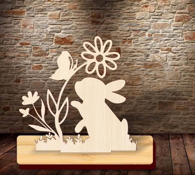 Bunny stand E0020770 file cdr and dxf free vector download for print or laser cut