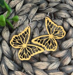 Butterfly earrings E0020773 file cdr and dxf free vector download for laser cut