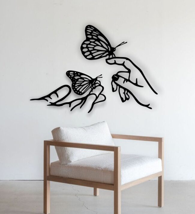 Butterfly-on-finger-wall-decor-E0020863-file-cdr-and-dxf-free-vector-download-for-laser-cut-plasma