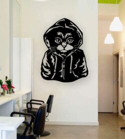 Cat wall decor E0020828 file cdr and dxf free vector download for laser cut plasma