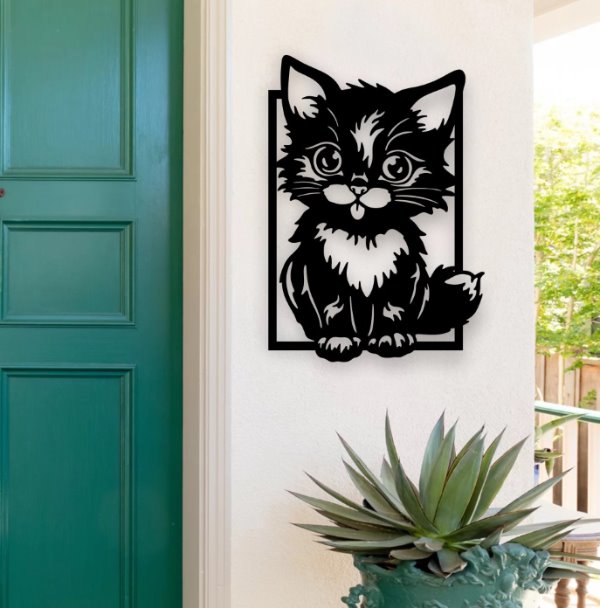 Cute-cat-wall-decor-E0020867-file-cdr-and-dxf-free-vector-download-for-laser-cut-plasma