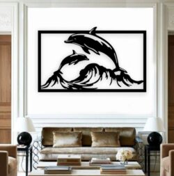 Dolphin wall decor E0020869 file cdr and dxf free vector download for laser cut plasma