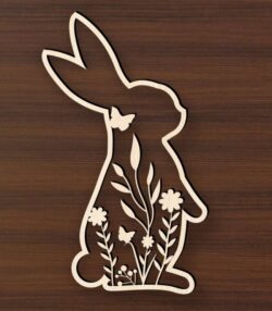 Easter bunny E0020777 file cdr and dxf free vector download for laser cut