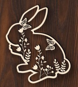 Easter bunny E0020778 file cdr and dxf free vector download for laser cut