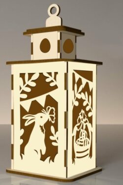 Easter lantern E0020878 file cdr and dxf free vector download for laser cut