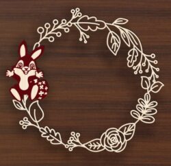Easter wreath E0020743 file cdr and dxf free vector download for laser cut