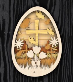 Egg easter layered E0020730 file cdr and dxf free vector download for laser cut