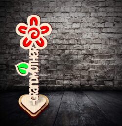 Flower with word E0020852 file cdr and dxf free vector download for laser cut