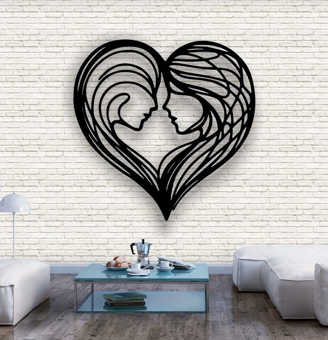 Heart and couple E0020683 file cdr and dxf free vector download for laser cut